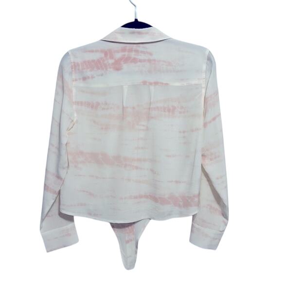 Rails Val Tie-dye Pink and White 100% Silk Button-down Shirt size xs - Picture 9 of 10